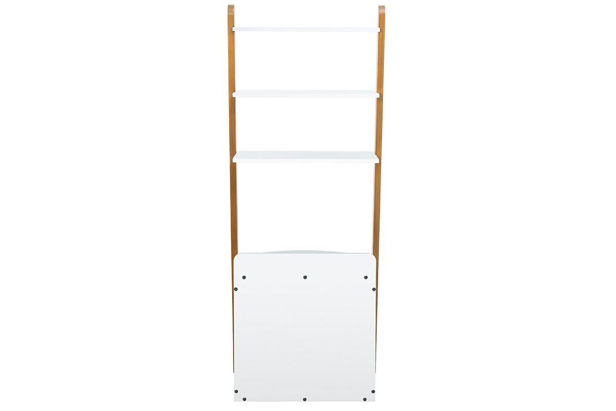 Etag�re scandinave avec coffre blanc et bois KIDDY