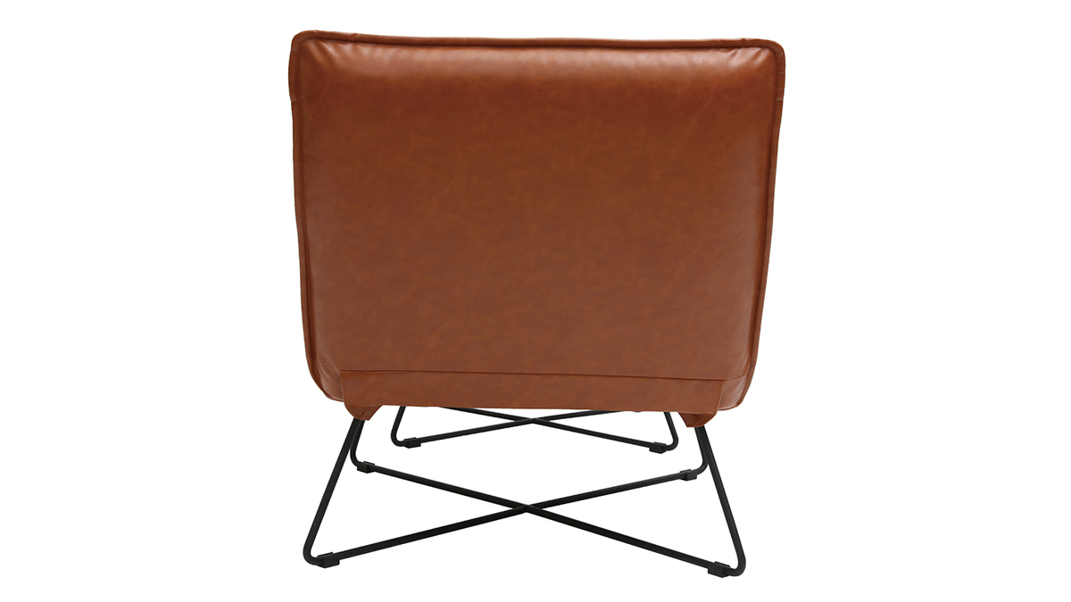 Fauteuil avec repose pied vintage marron PHILO