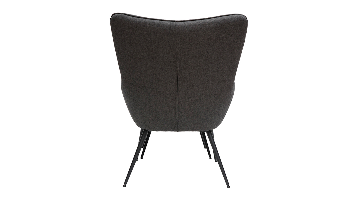 Fauteuil avec repose-pieds en tissu gris fonc MOOD - Miliboo & Stphane Plaza