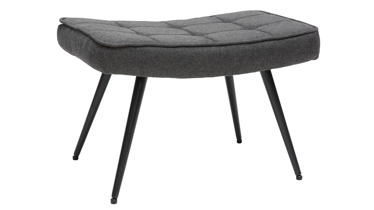 Fauteuil avec repose-pieds en tissu gris fonc MOOD - Miliboo & Stphane Plaza