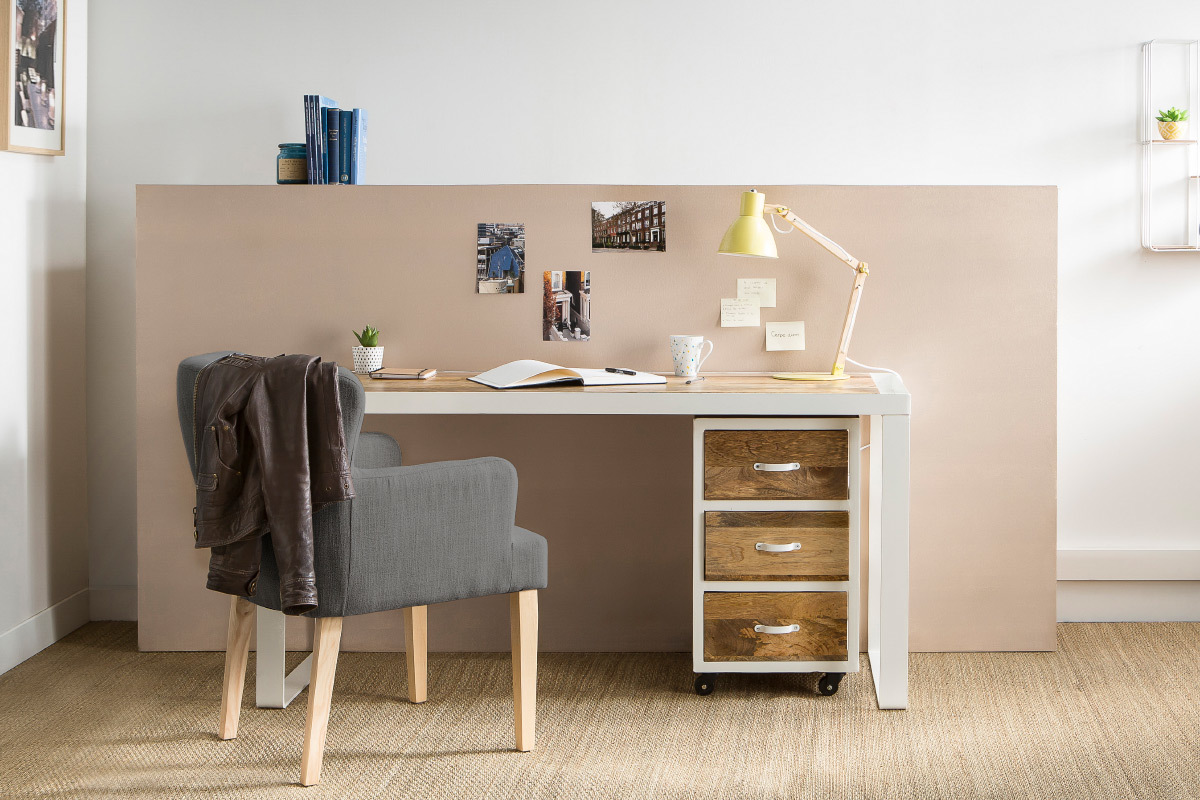 Fauteuil classique tissu gris fonc� pieds bois clair RODIN