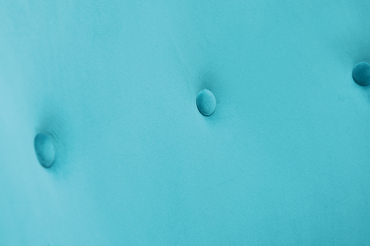 Fauteuil classique velours bleu azur CEZANNE