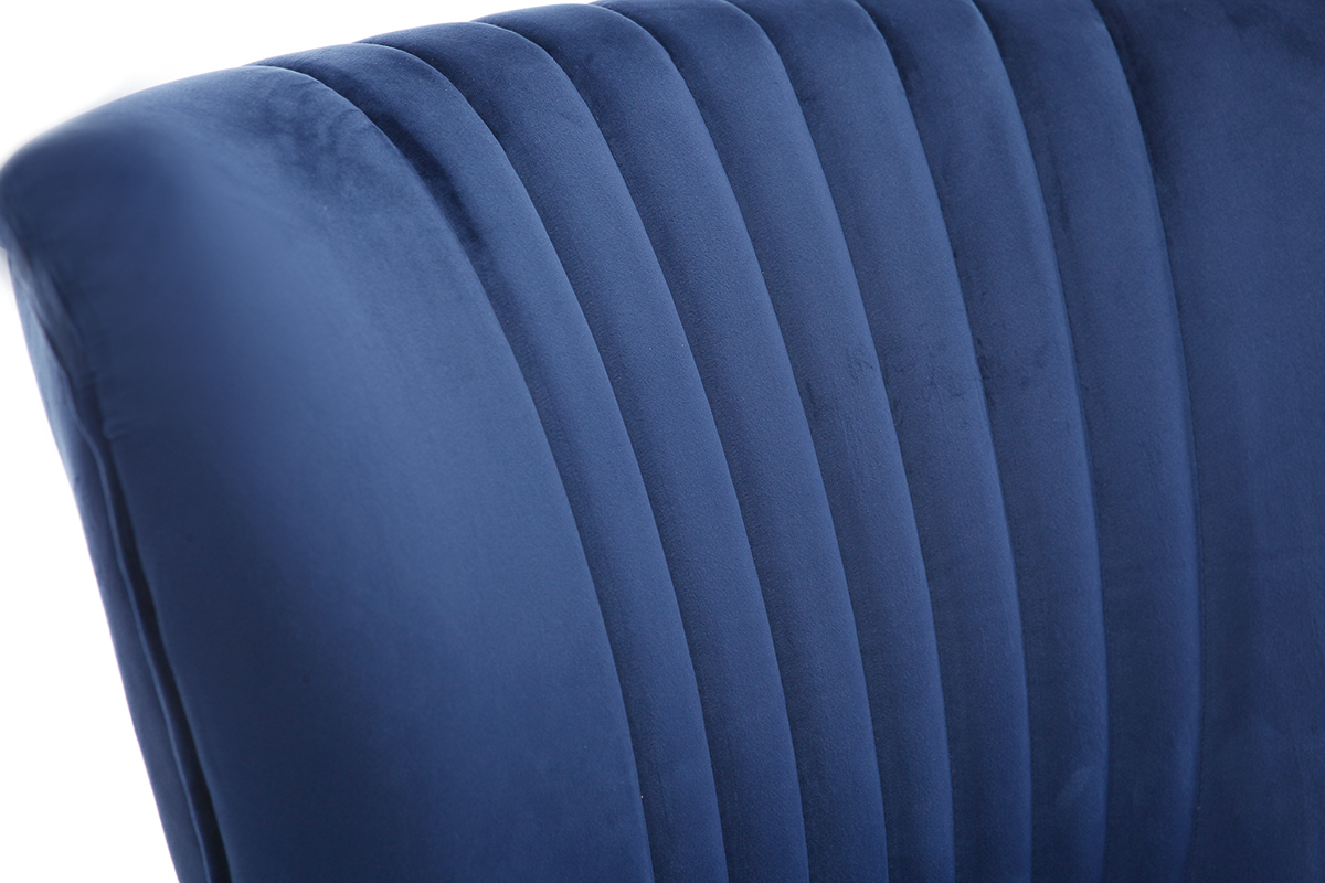 Fauteuil classique velours bleu fonc ZOLA
