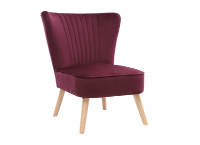 Fauteuil classique velours bordeaux ZOLA