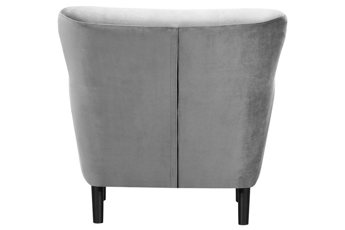 Fauteuil classique velours gris MAYFAIR