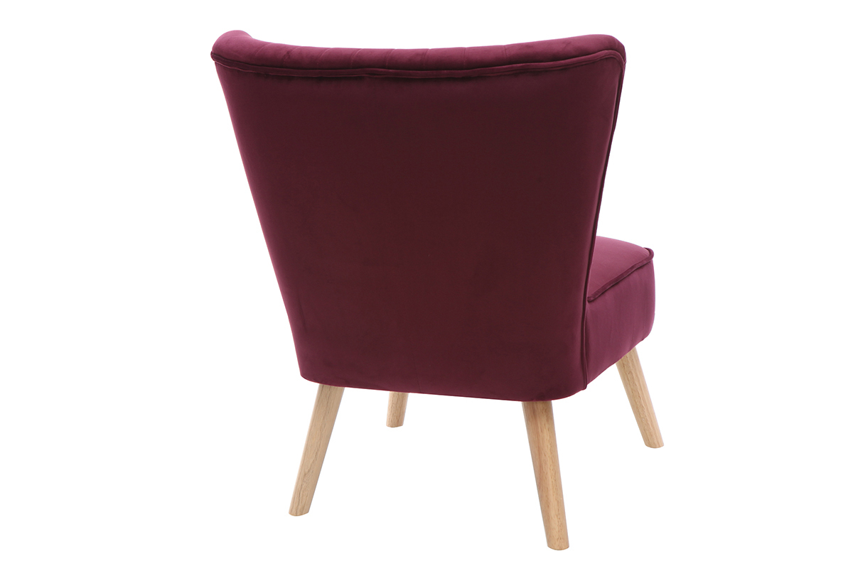 Fauteuil classique velours prune ZOLA