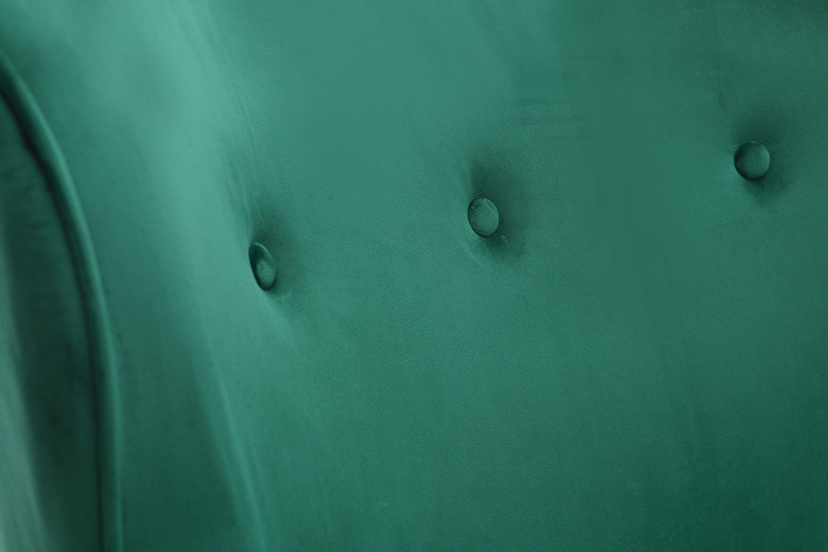 Fauteuil classique velours vert �meraude CEZANNE