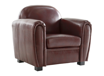 Fauteuil Club cuir marron clair - cuir de vachette