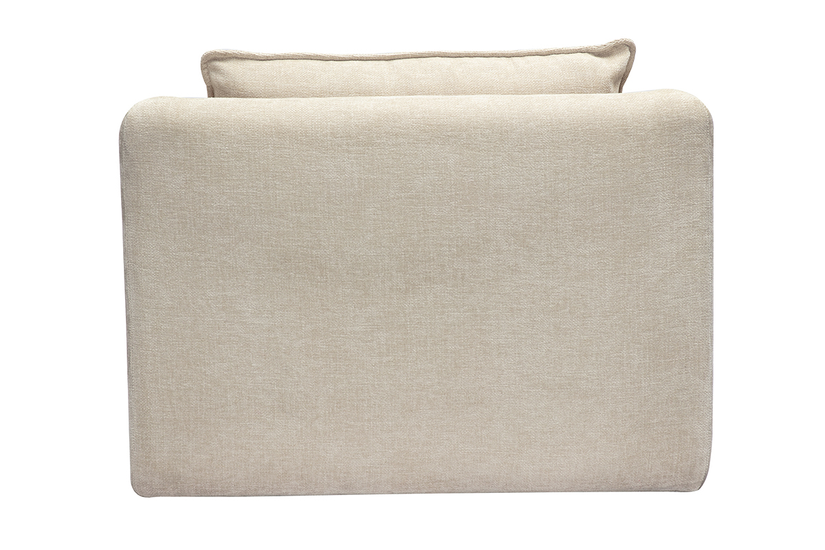 Fauteuil convertible en tissu effet velours textur beige MAHAUT