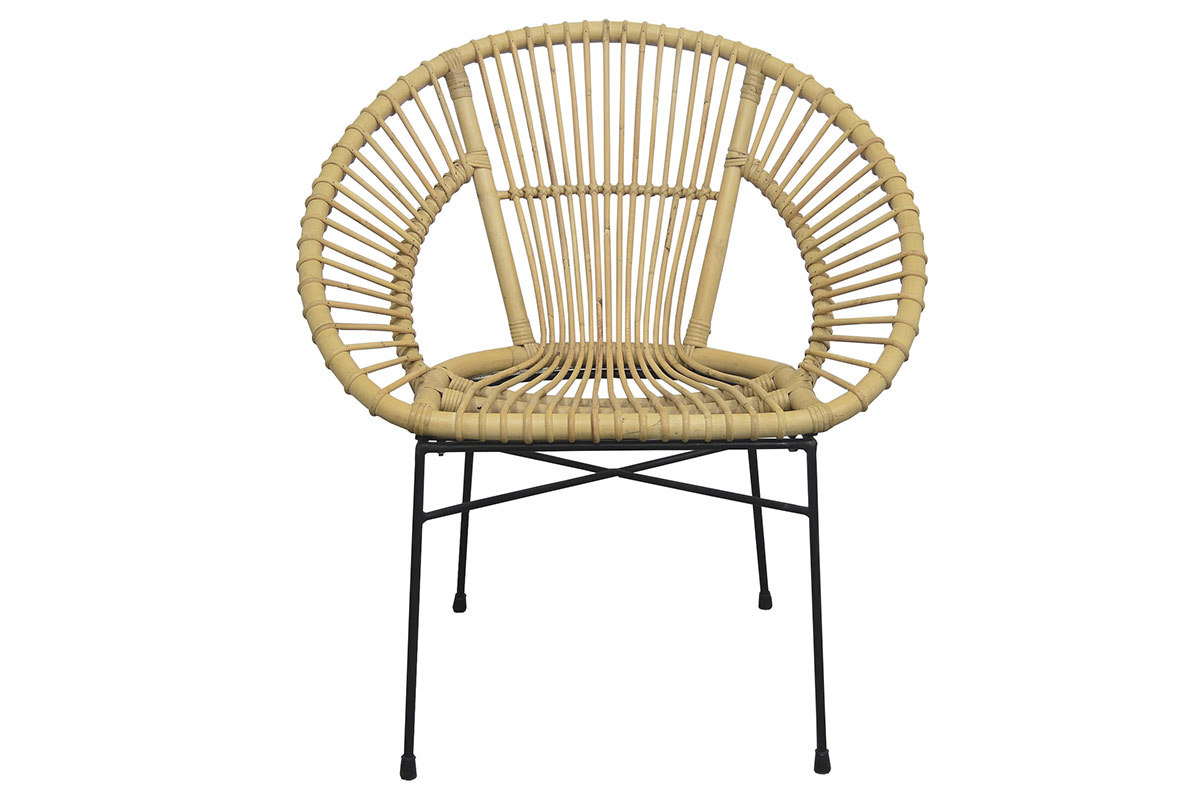 Fauteuil corbeille en rotin naturel MALACCA