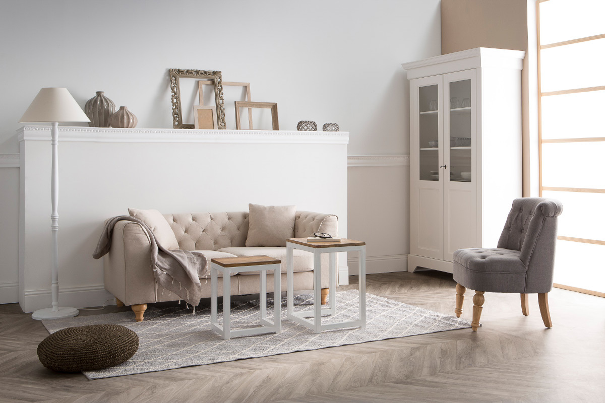 Fauteuil crapaud classique tissu gris clair ODEON