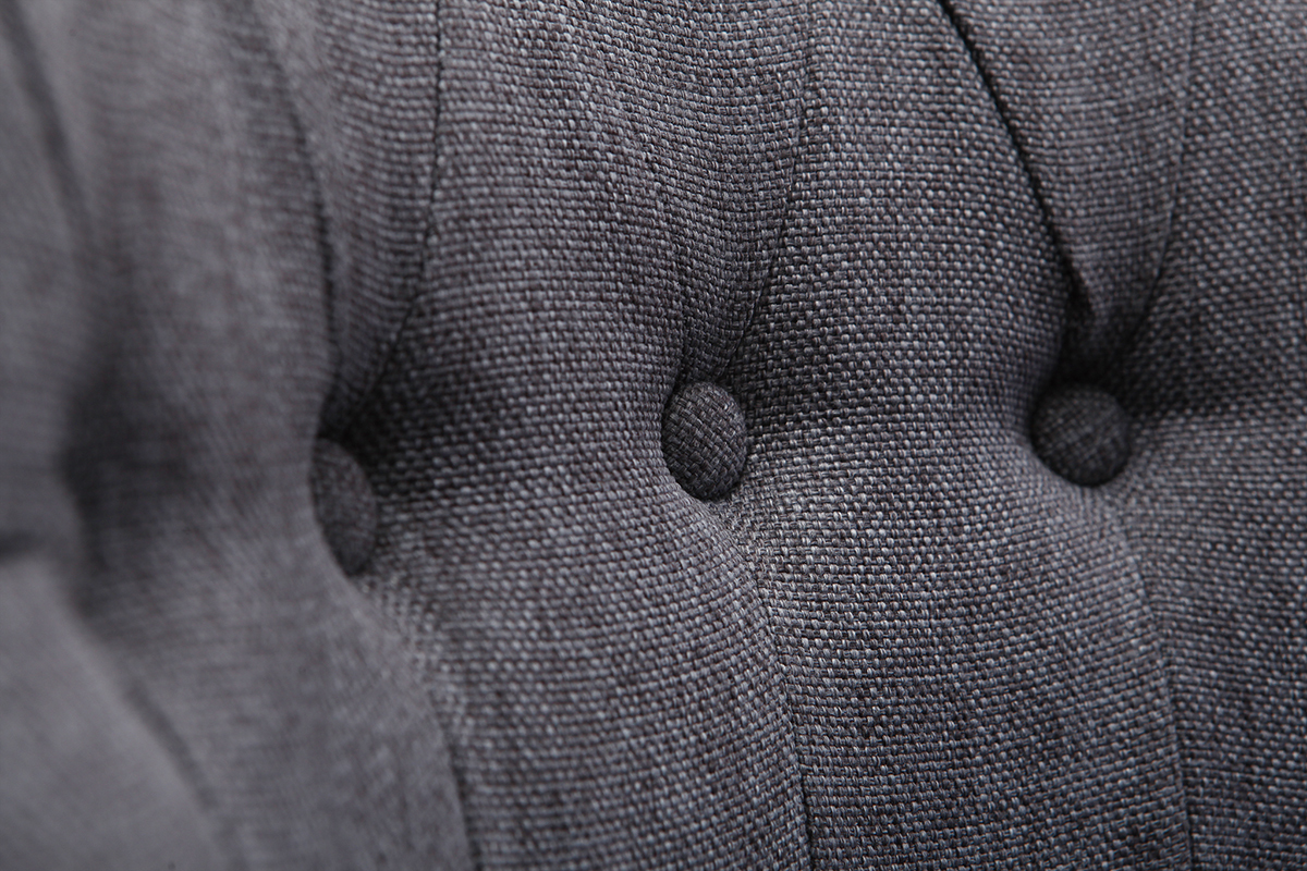 Fauteuil crapaud classique tissu gris fonc� ODEON