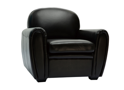 Fauteuil cuir vintage marron fonc&eacute; CLUB