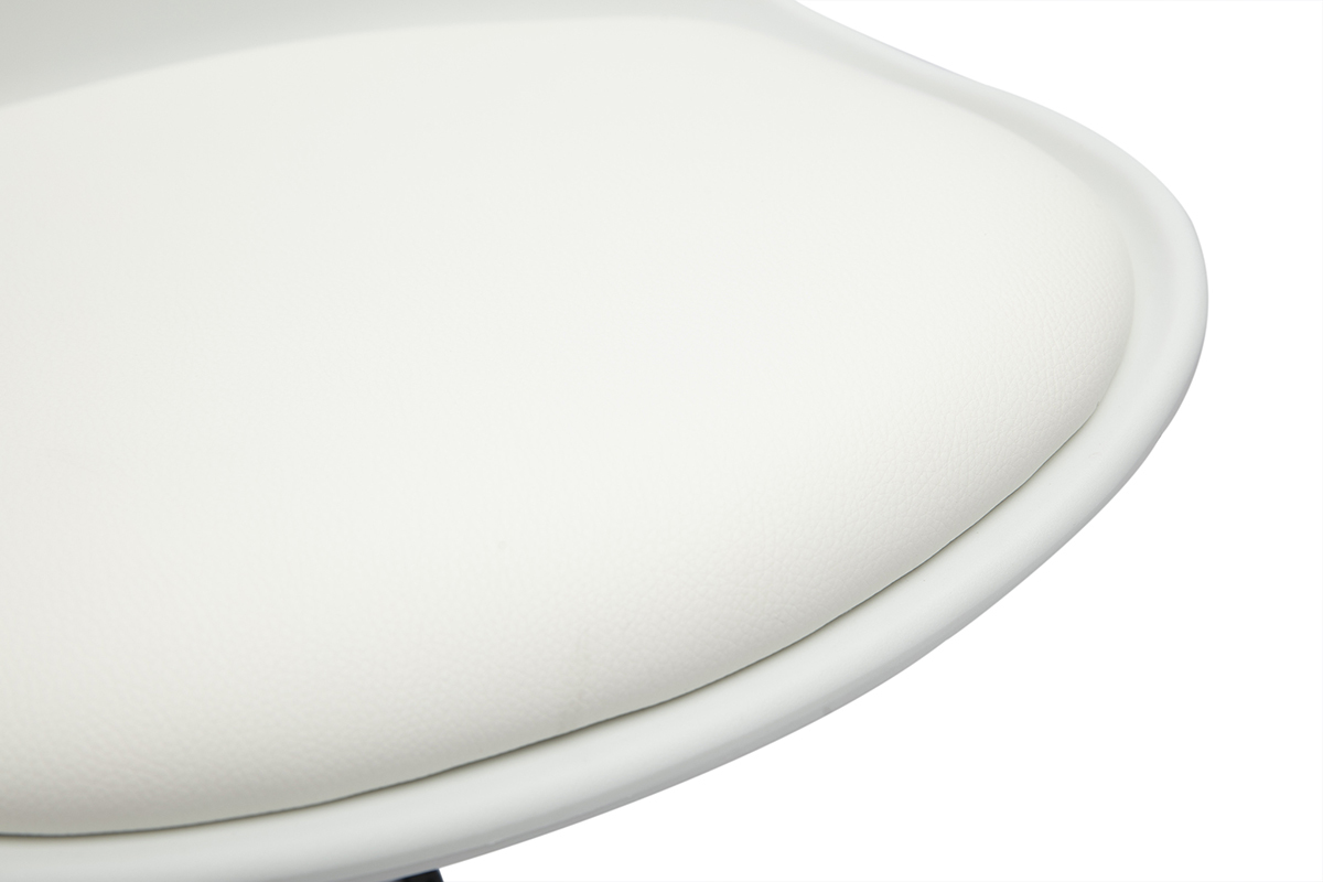 Fauteuil de bureau blanc enfant  roulettes STEEVY