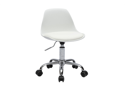 Fauteuil de bureau blanc enfant à roulettes STEEVY
