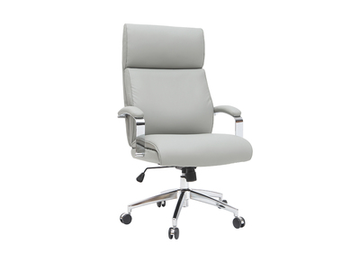 Fauteuil de bureau cuir gris CITY - cuir de vache