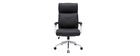 Fauteuil de bureau cuir noir CITY - cuir de vache