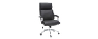 Fauteuil de bureau cuir noir CITY - cuir de vache