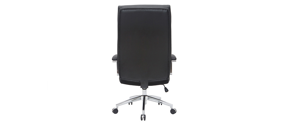 Fauteuil de bureau cuir noir CITY - cuir de vache