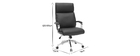 Fauteuil de bureau cuir noir CITY - cuir de vache