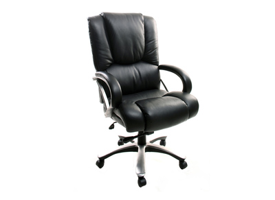 Fauteuil de bureau cuir noir confort XL TITUS - cuir de vache