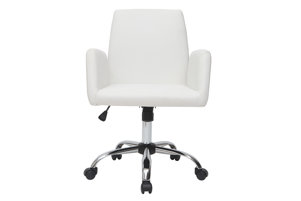 Fauteuil de bureau design blanc ARIEL