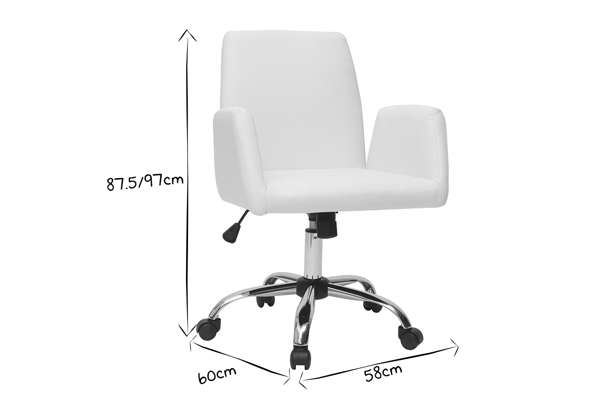Fauteuil de bureau design blanc ARIEL