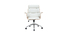 Fauteuil de bureau design blanc et bois clair ELON