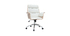 Fauteuil de bureau design blanc et bois clair ELON