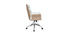 Fauteuil de bureau design blanc et bois clair ELON