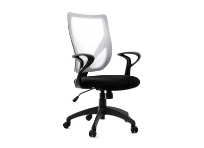 Fauteuil de bureau design blanc et noir PAOLO