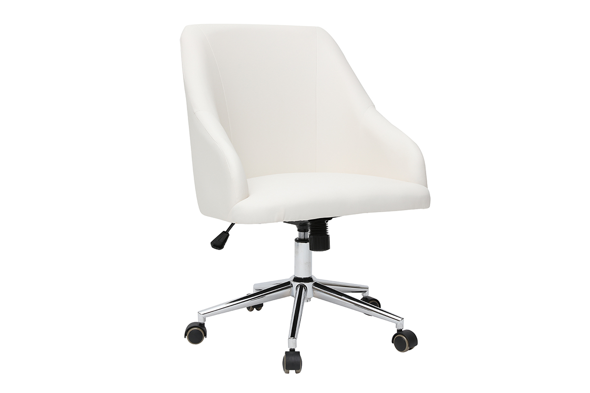 Fauteuil de bureau design blanc SCARLETT