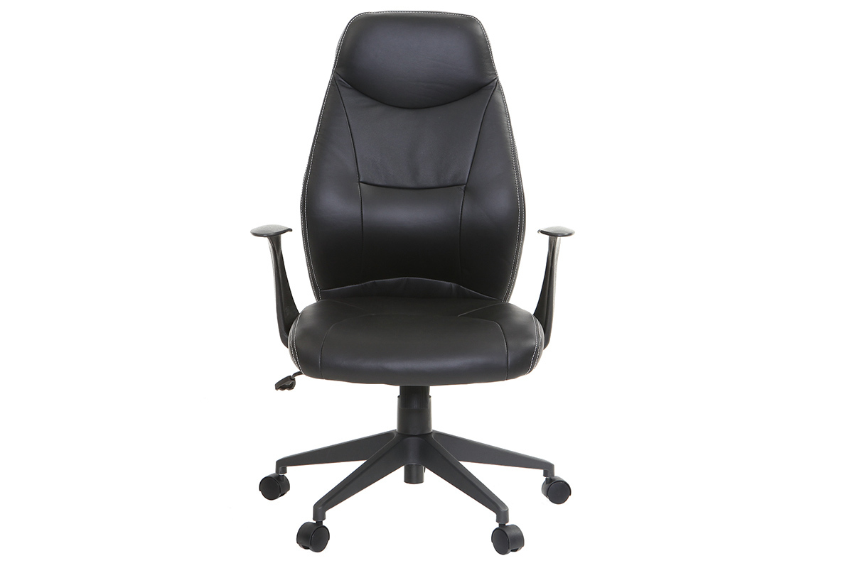 Fauteuil de bureau design cuir noir DARIO