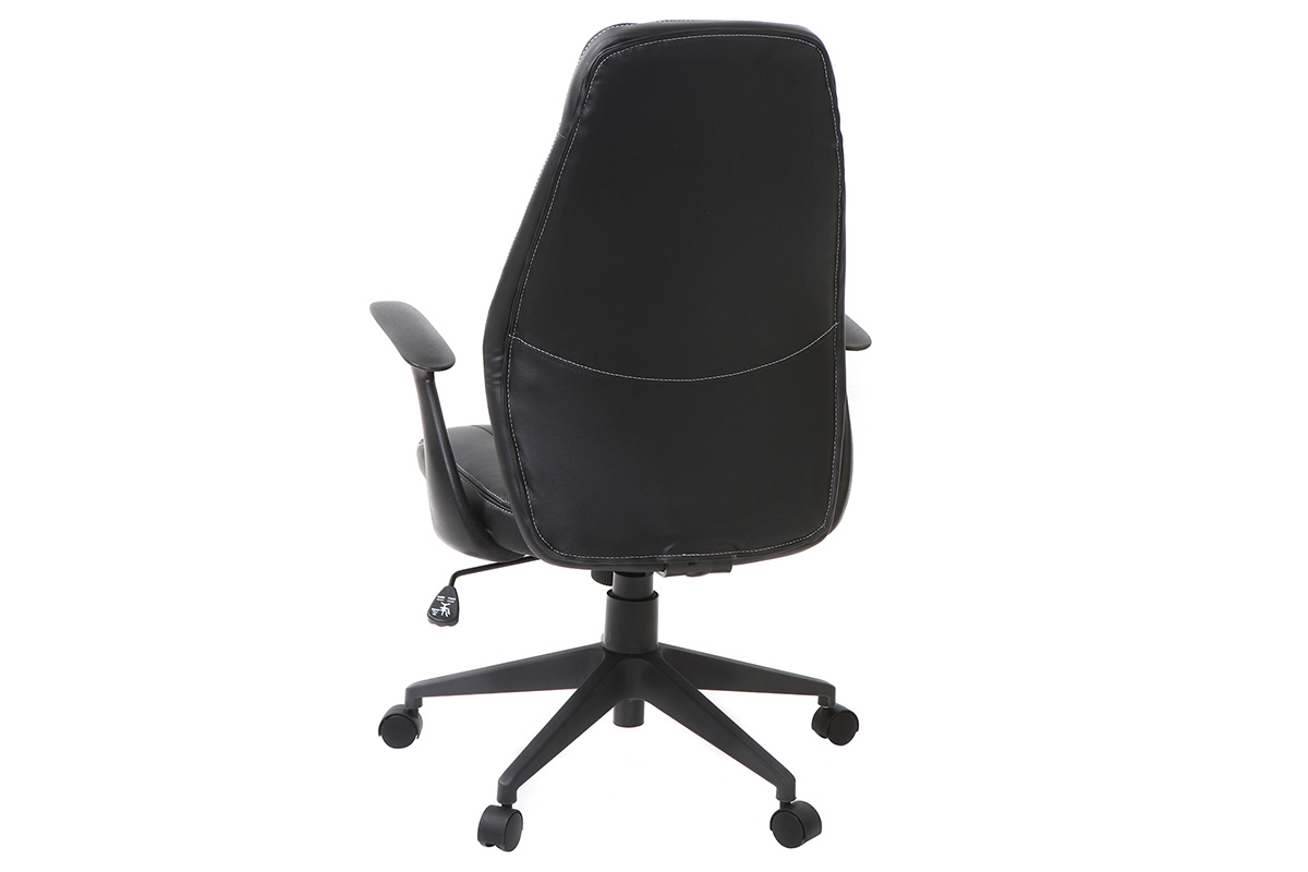 Fauteuil de bureau design cuir noir DARIO