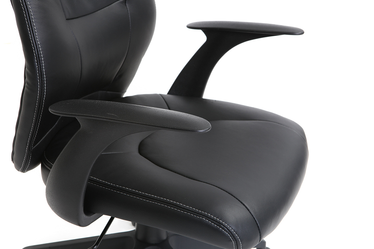 Fauteuil de bureau design cuir noir DARIO