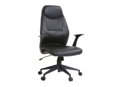 Fauteuil de bureau design cuir noir DARIO