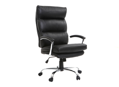 Fauteuil de bureau design cuir noir TILIO