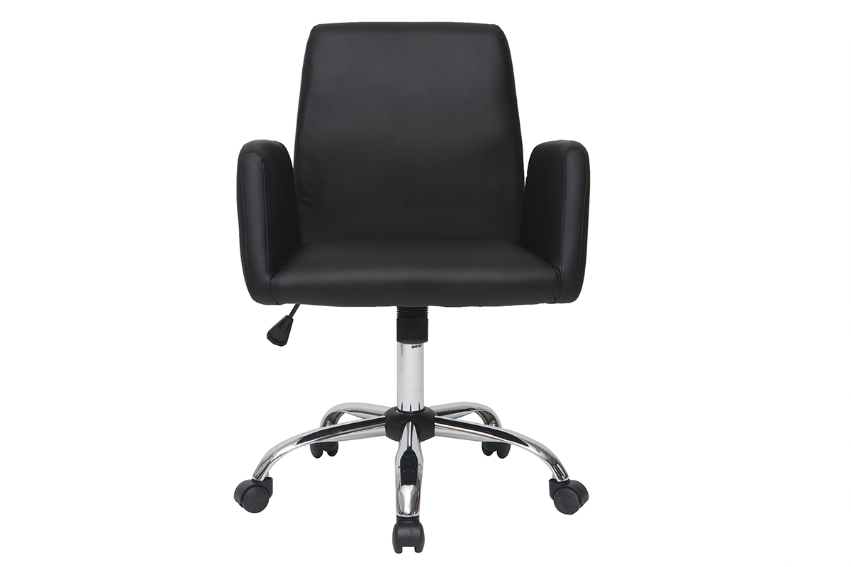 Fauteuil de bureau design en PU noir ARIEL