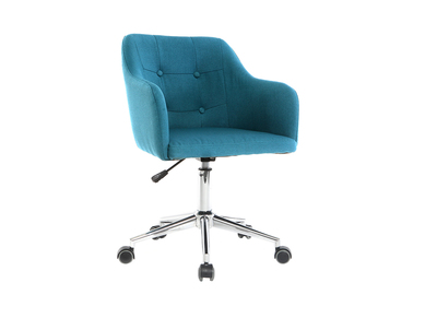 Fauteuil de bureau design en tissu bleu canard BALTIK