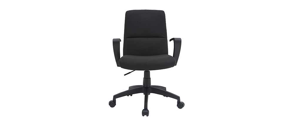Fauteuil de bureau design en tissu noir CHUCK