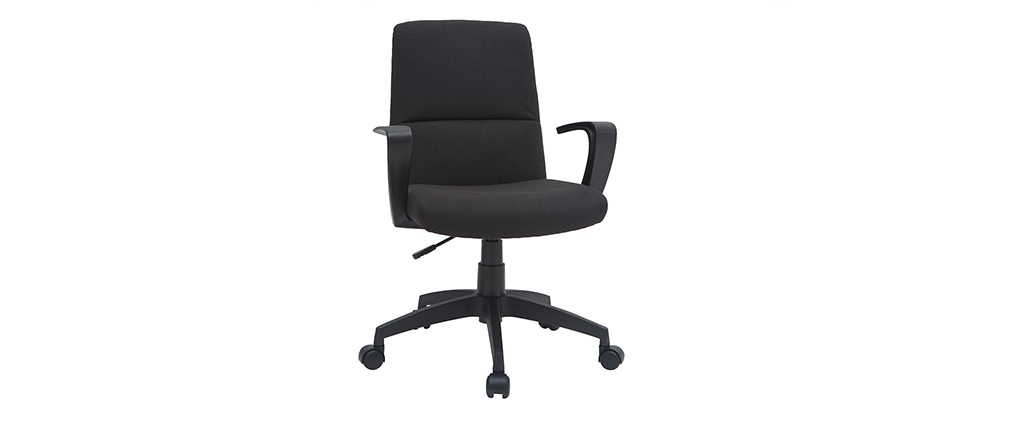 Fauteuil de bureau design en tissu noir CHUCK
