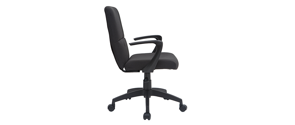 Fauteuil de bureau design en tissu noir CHUCK