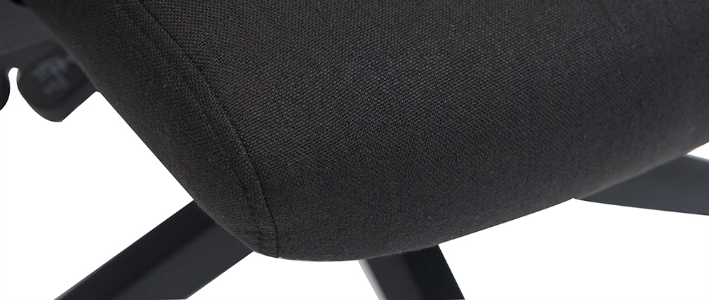 Fauteuil de bureau design en tissu noir CHUCK