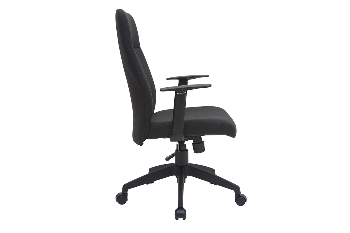 Fauteuil de bureau design en tissu noir ZELLY