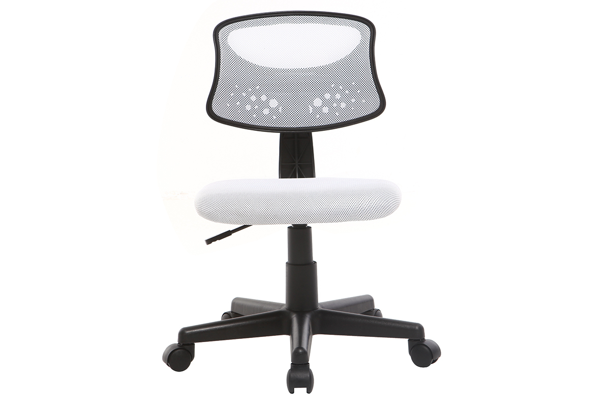 Fauteuil de bureau design enfant mesh blanc MEL
