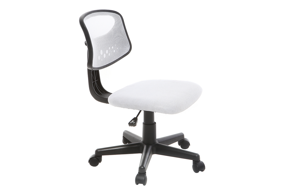 Fauteuil de bureau design enfant mesh blanc MEL