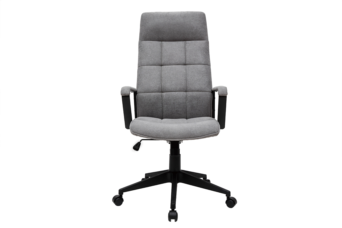 Fauteuil de bureau design mtal et tissu gris MARSHALL