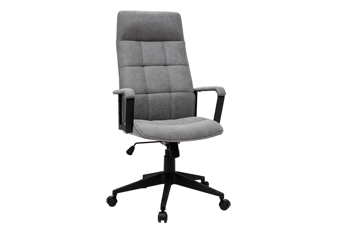 Fauteuil de bureau design mtal et tissu gris MARSHALL