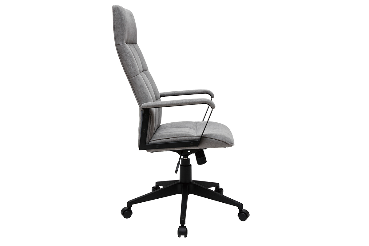 Fauteuil de bureau design mtal et tissu gris MARSHALL