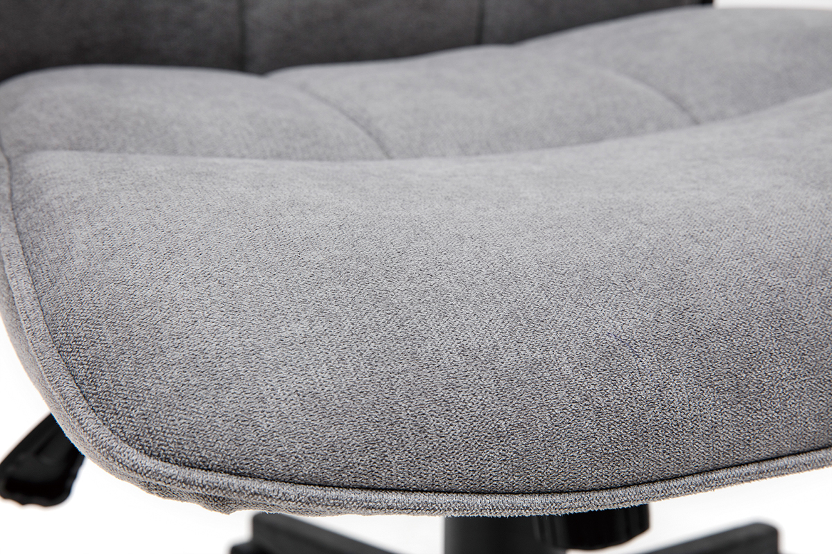 Fauteuil de bureau design mtal et tissu gris MARSHALL